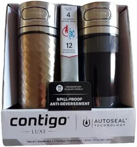 Contigo Luxe Travel Mugs - Two Pack - Black Cherry and Champagne