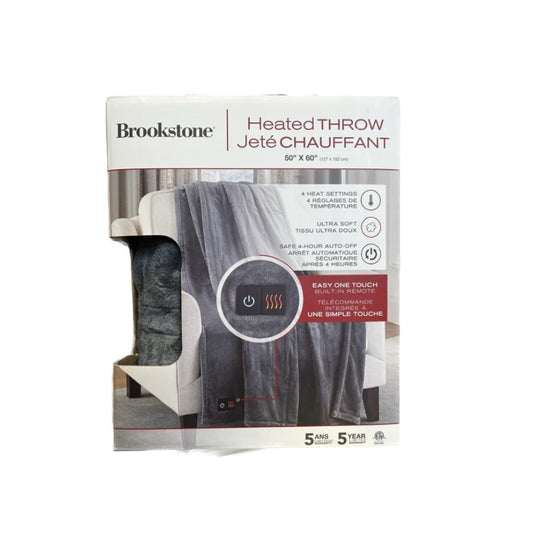 BROOKSTONE - Heated Throw Grey