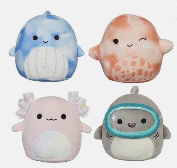 New in Box 8 pack Squishmallows 5" Mini Sealife Soft Plush Toy