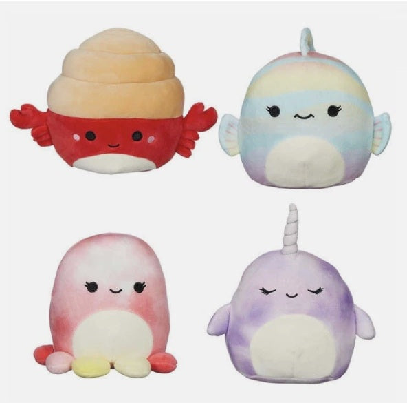 New in Box 8 pack Squishmallows 5" Mini Sealife Soft Plush Toy
